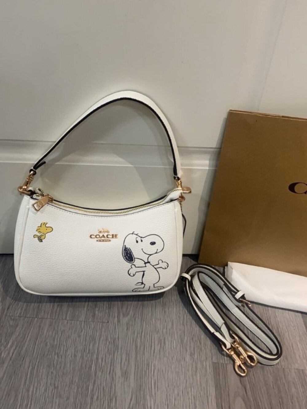 Coach X Peanuts Teri Shoulder Bag With Snoopy